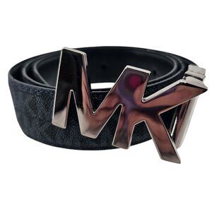 Michael Kors Womens S‎ Navy Reversible Logo Leather Belt